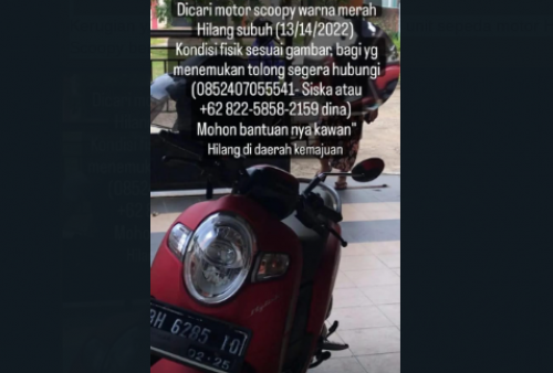 Pagar Dibobol, Scoopy Anak Kos di Mendalo Raib