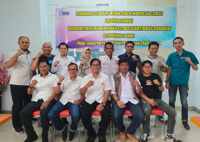 Silaturahmi, Ditintelkam Polda Jambi Berharap SMSI Provinsi Jambi Jaga Situasi Kamtibmas Jelang Pemilu 2024