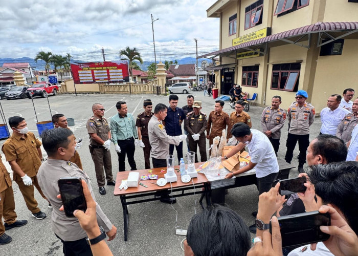 Pemusnahan Barang Bukti Sabu dan Ganja di Polres Kerinci, 18 Perkara Ditindak