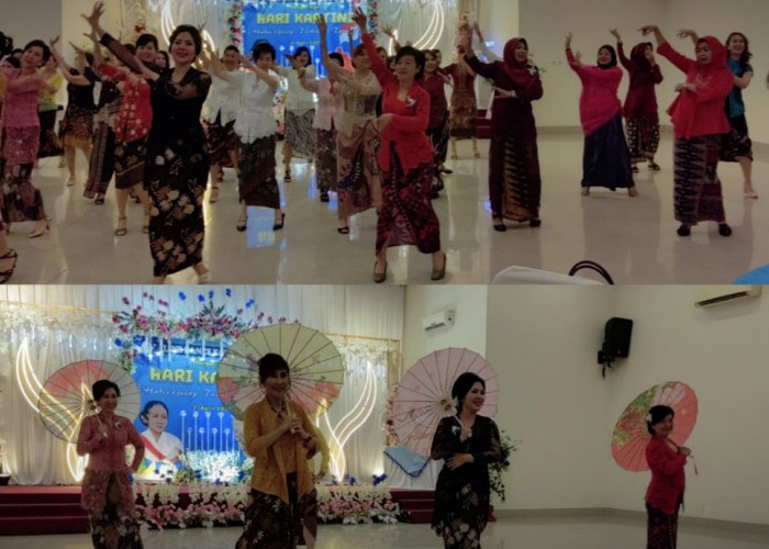 Ratusan ‘Kartini Jambi’ Tampil Cantik Pakai Kebaya Senam Line Dance dengan Gembira