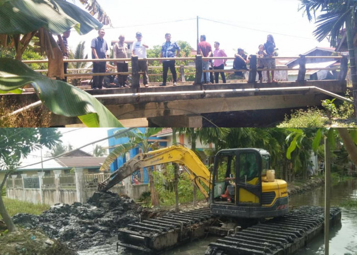 Dinas PU PR Tanjabbar Kerahkan Excavator Amfibi Normalisasikan Parit II