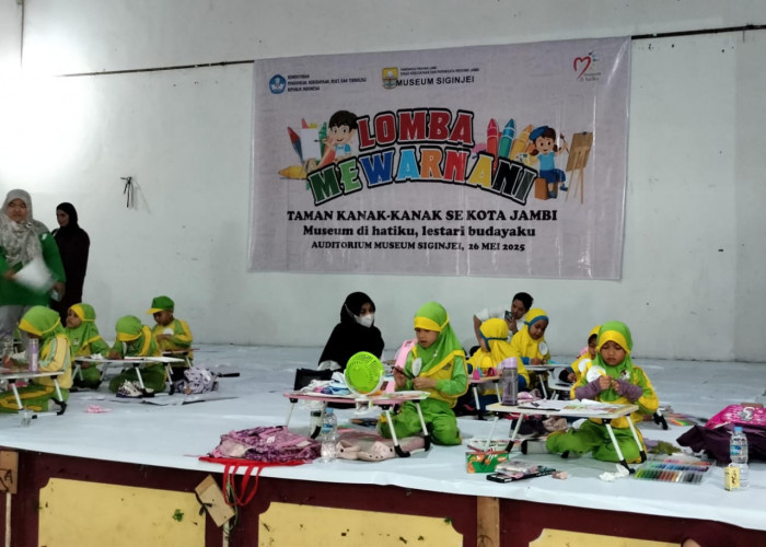 Museum Jadi Sahabat Anak, Lomba Mewarnai TK Meriahkan Museum Siginjei