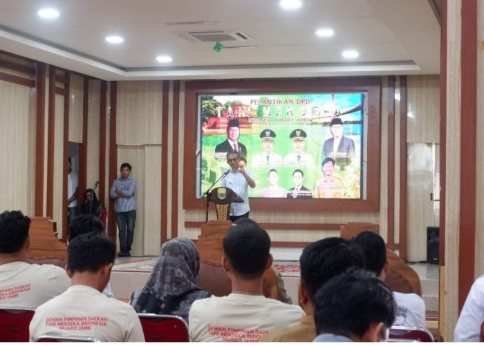 Wakil Bupati Muaro Jambi Junaidi H Mahir Hadiri Acara Pelantikan DPD Tani Merdeka Indonesia Muaro Jambi