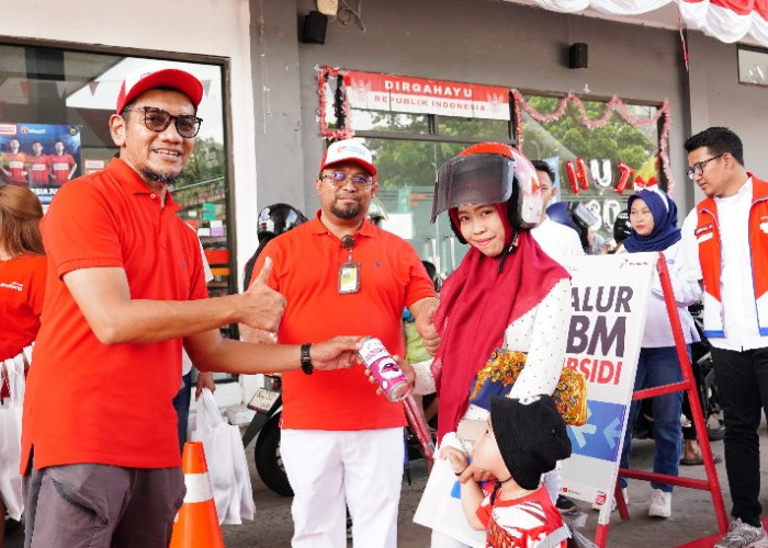 Tepat 80 Tahun Kemerdekaan RI, Proklamasi Berkumandang di SPBU COCO Kenten Palembang