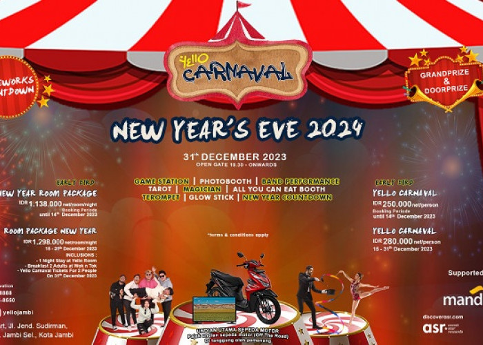Sambut Natal dan Tahun Baru 2024 Yello Hotel Jambi Hadirkan Tema Yello Carnaval