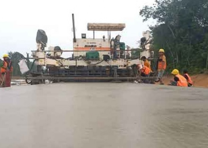 Progres Jalan Tol Pertama di Jambi Semakin Kelihatan,  2 KM Jalan Tol Tempino-Bayung Lencir Sudah Dirigid