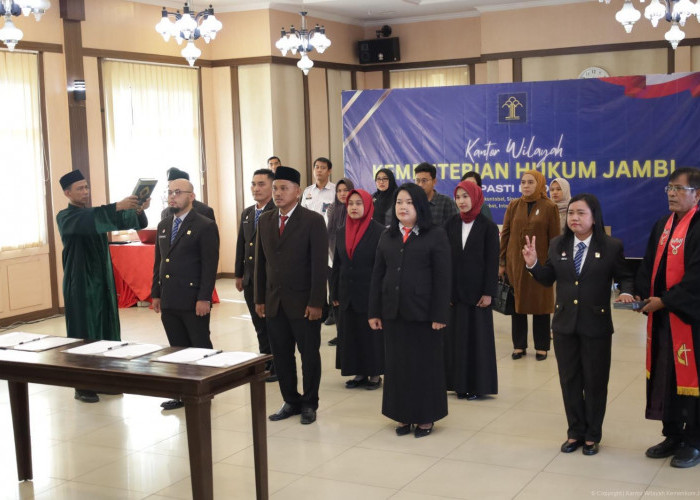 Resmi Dilantik oleh Kakanwil Kemenkum Jambi, Analis Hukum dan PAW MPD Notaris Siap Jalankan Amanah