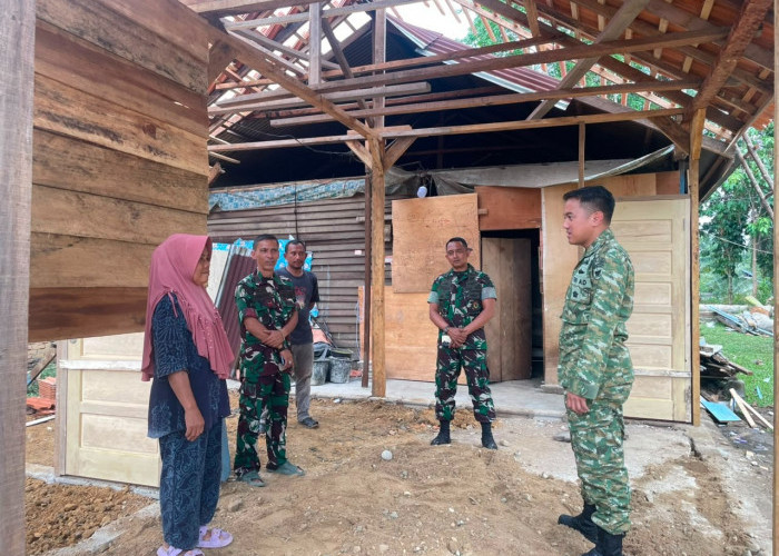 Cek Pengerjaan Rehab Rumah Warga di Lokasi TMMD, Dandim 0416/Bute Minta Prajurit Jaga Kualitas Bangunan