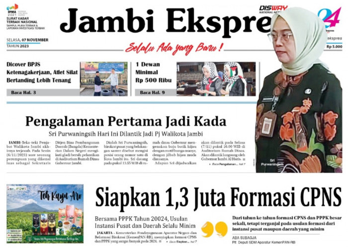 Baca Koran Jambi Ekspres Edisi Selasa 07 November 2023