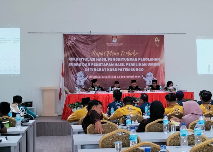 KPU Bungo Mulai Pleno Hasil Pemilu, Dijadwalkan Selama Tiga Hari
