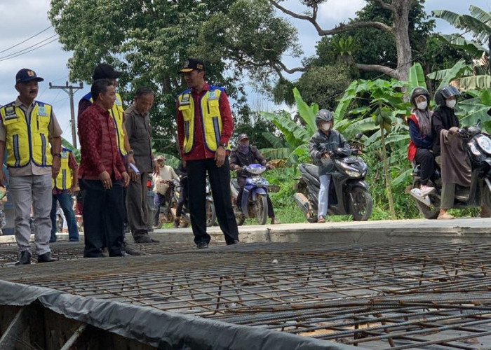 Tinjau Pembangunan Jalan Kumpeh, Ketua DPRD Harap Pekerjaan Tepat Waktu