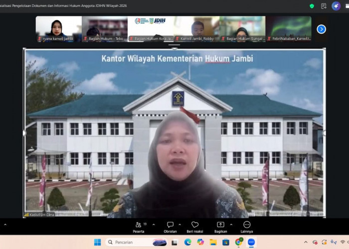 Perkuat Kualitas JDIH, Kanwil Kementerian Hukum Jambi Gelar Sosialisasi Pengelolaan Dokumen & Informasi Hukum