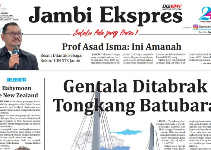 Kota Jambi Gawat Sampah, Koran Jambi Ekspres Edisi Jumat 29 Desember 2023