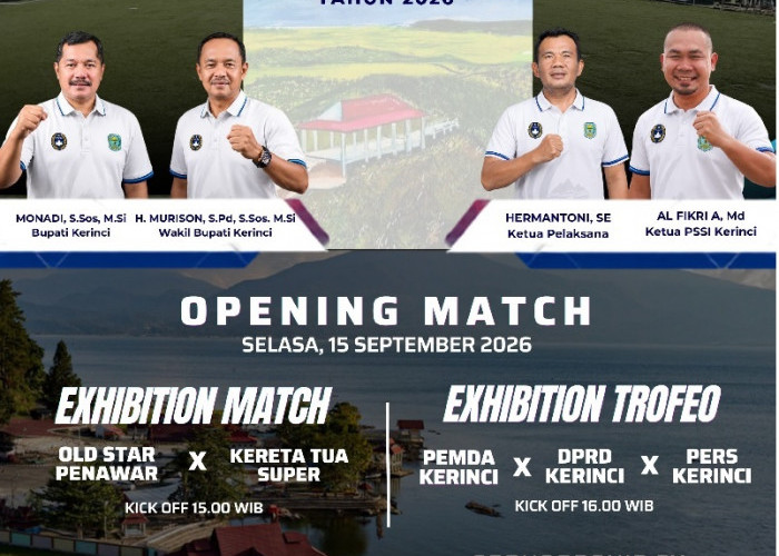 Pembukaan Bupati Kerinci Cup II: Pemda vs DPRD vs Pers, Gengsi dan Silaturahmi Bertemu di Lapangan Hijau