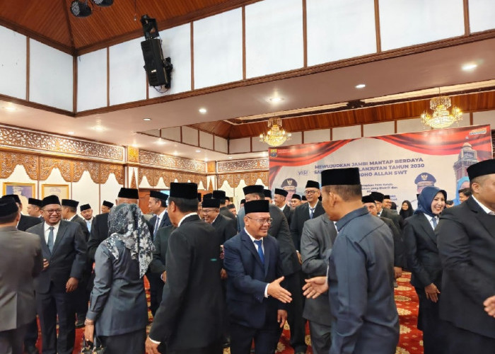 Berikut Daftar Pejabat 84 Eselon II, III dan IV Pemprov Jambi yang Dikukuhkan dan Dilantik 