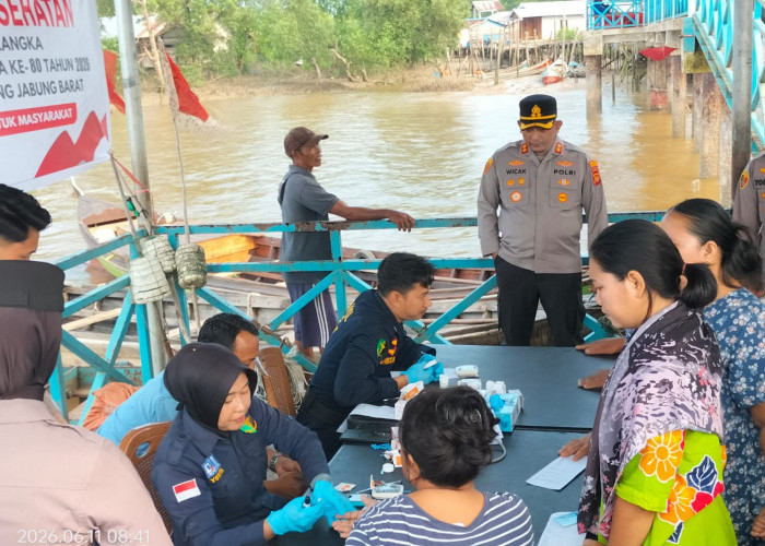 Gelar Pelayanan Bakti Kesehatan Polres Tanjab Barat, 197 Warga Terlayani