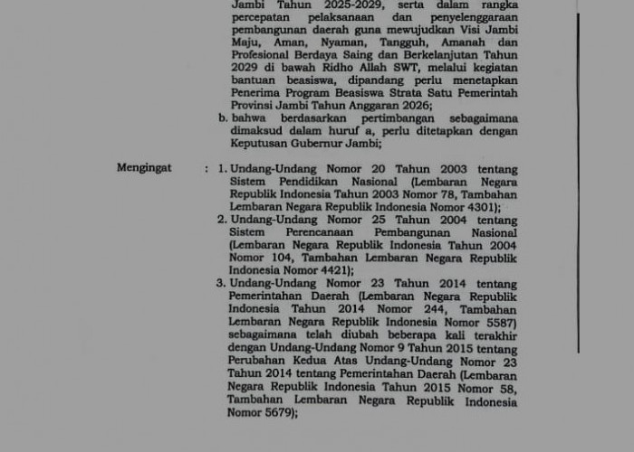 SK Gubernur Terbit, Pemprov Jambi Resmi Umumkan 500 Penerima Beasiswa S1 Rp12 Juta