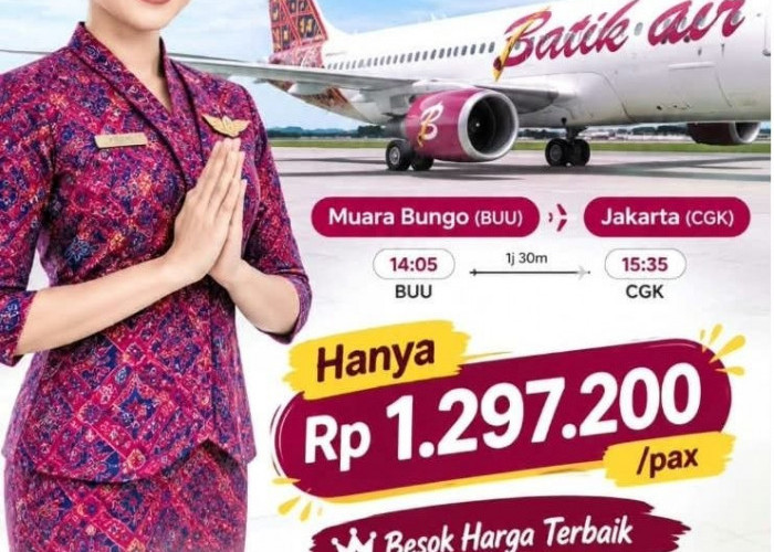 Dampak Ketersediaan Avtur di Bandara Bungo, Harga Tiket Bungo-Jakarta Mulai Turun 