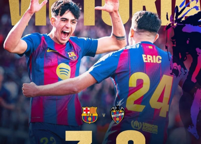 Gunduli Levante 3-0, Barcelona Gusur Real Madrid dari Puncak Klasemen