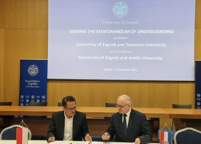 UNJA Teken MoU dengan Universitas Zagreb, Dorong Kolaborasi Global Pendidikan dan Riset