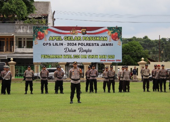 Apel Gabungan Pasukan Pengamanan ibadah Natal di Kota Jambi, Ratusan Personil Disiagakan 