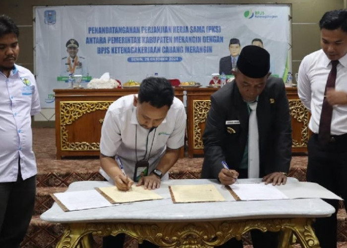 Pj Bupati Merangin Tandatangani PKS dengan BPJS Ketenagakerjaan