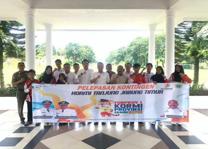 Sekda Tanjabtim Lepas 40 Atlet Forprov 1 Kormi Provinsi Jambi