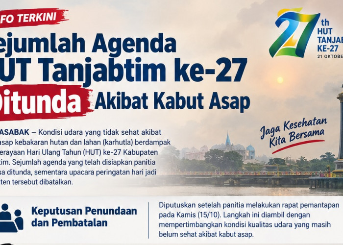 Sejumlah Agenda HUT Tanjabtim ke-27 Ditunda Akibat Kabut Asap