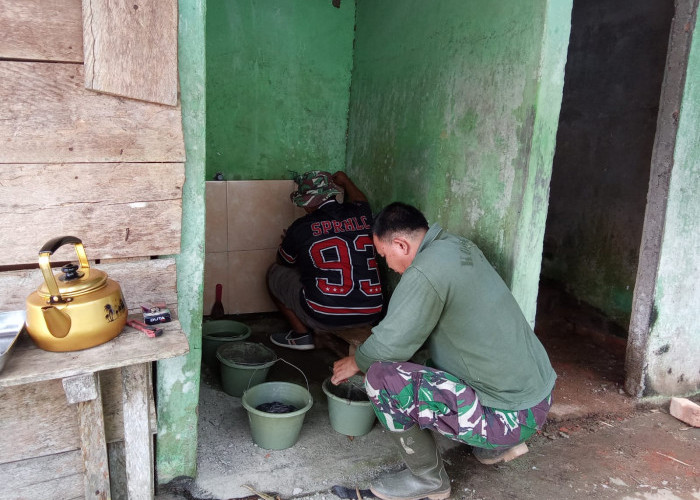 Prajurit Kodim 0416/Bute Tingkatkan Kualitas Bangunan Langgar Nurul Fajri di Lokasi TMMD ke-129