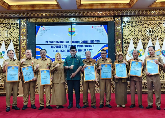 BRIDA Jambi Serahkan Anugerah Kinerja Inovasi-Indeks Pengelolaan Keuangan Daerah 2025, Ini OPD-Pemda Peraihnya