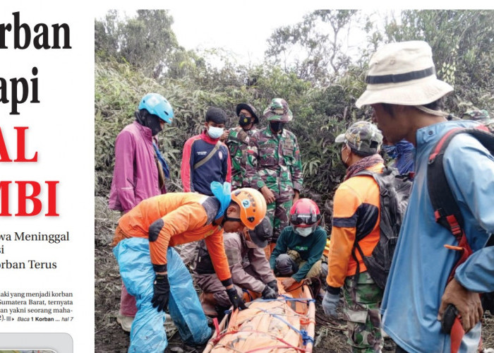 Ada Warga Jambi Jadi Korban Erupsi Gunung Marapi, Baca Koran Jambi Ekspres Edisi Kamis 7 Desember 2023