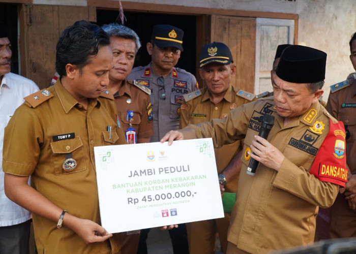 Tinjau Lokasi Kebakaran Desa Tunggul Bulin, Gubernur Al Haris Serahkan Bantuan dan Siap Bantu Bedah Rumah