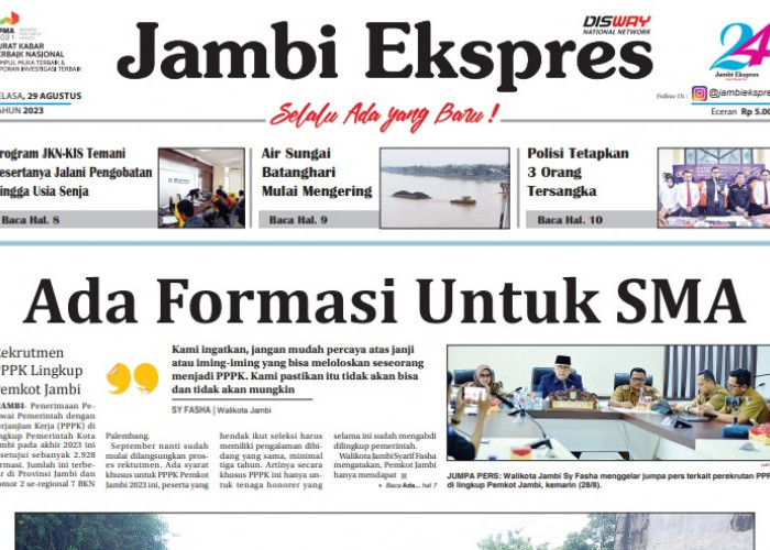 Baca Koran Jambi Ekspres Edisi Selasa 29 Agustus 2023   