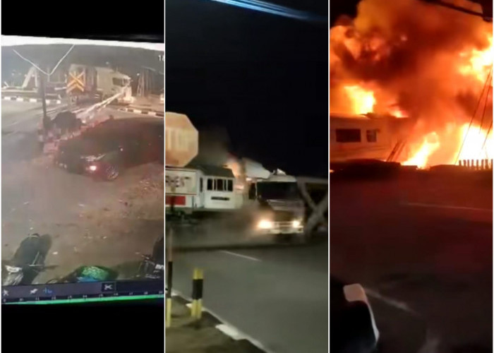Jalan Cerita Truk Mogok Dihantam Kereta Api Hingga Terseret ke Rangka Baja Jembatan