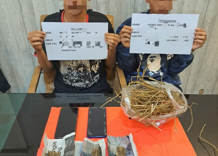Hendak Transaksi Ganja di Dekat SMPN 6 Kota Jambi, Dua Pria Dibekuk Polisi 