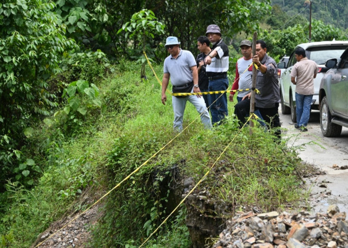 H Mashuri Pantau Longsor di Desa Birun