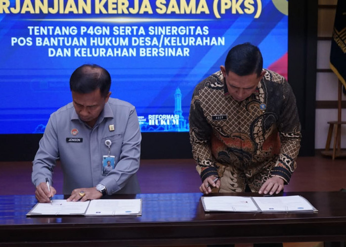Tingkatkan Kesadaran Hukum Masyarakat, Kanwil Kemenkum Jambi dan BNNP Jambi Tandatangani Kerja Sama P4GN