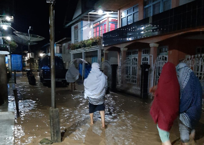 Menembus Banjir di Malam Tarawih Pertama, Puluhan Hektar Sawah di Kerinci Berubah Jadi Danau