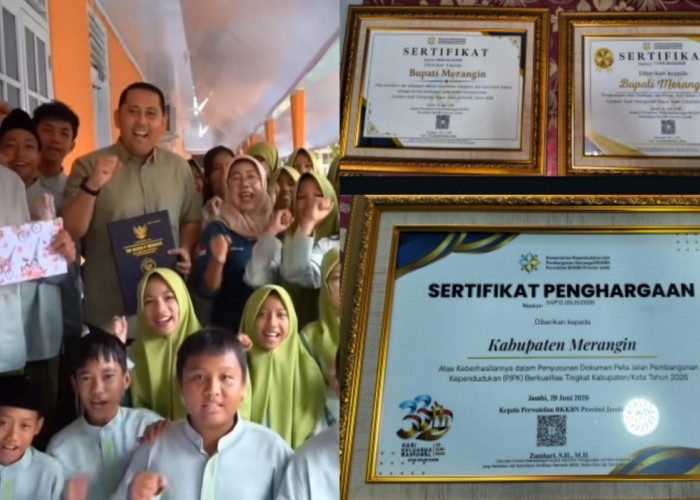 Komitmen Pembangunan Keluarga Berbuah Manis, Bupati Merangin Borong Dua Apresiasi Program GEMAR 2026