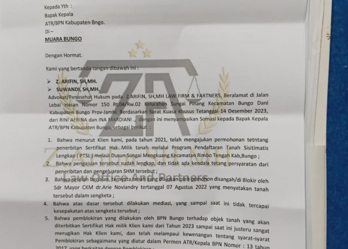 Dua Warga Bungo Keluhkan Sertifikat Tanah Mereka Sudah 5 Tahun Ditahan BPN Bungo