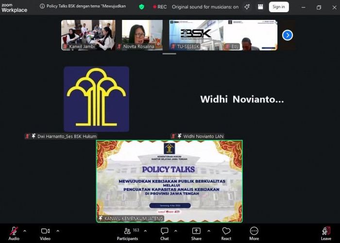 Kanwil Kemenkum Jambi ikuti Policy Talk bertema “Penguatan Kapasitas Analis Kebijakan” Kanwil Kemenkum Jateng