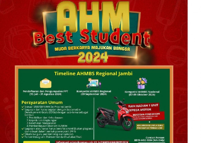 Daftar AHM Best Student Sekarang Juga dan Raih Beasiswa Puluhan Juta Rupiah
