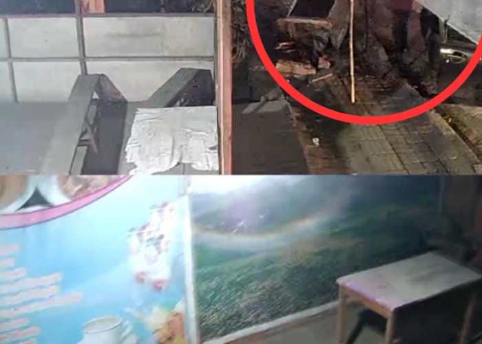 Dua Pria Terekam CCTV Curi Pom Mini di Depan Warung