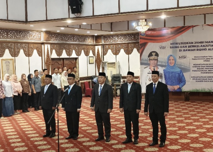 Gubernur Al Haris Lantik 5 Kepala OPD, Umar Kadisdik, Nasrul Perkim, Atma DP3AP2, Tanul Karo Adpim, Iwan Dirut