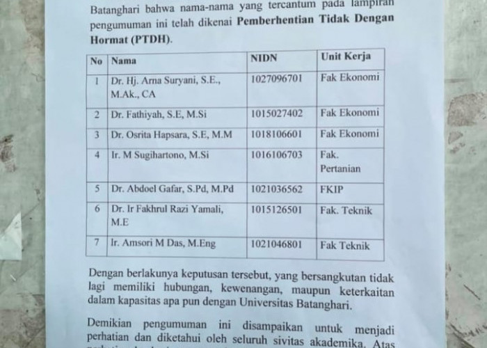 Merasa Tak Lakukan Pelanggaran Berat, Prof. Arna Buka Peluang Gugat Pengumuman PDTH Pj Rektor Unbari Yunan
