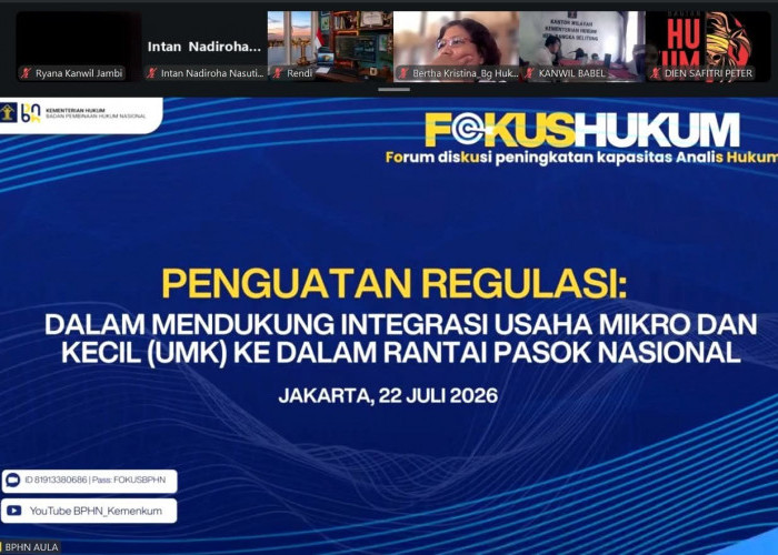 Perkuat Daya Saing UMK, Kanwil Kemenkum Jambi Ikuti FOKUS HUKUM oleh BPHN