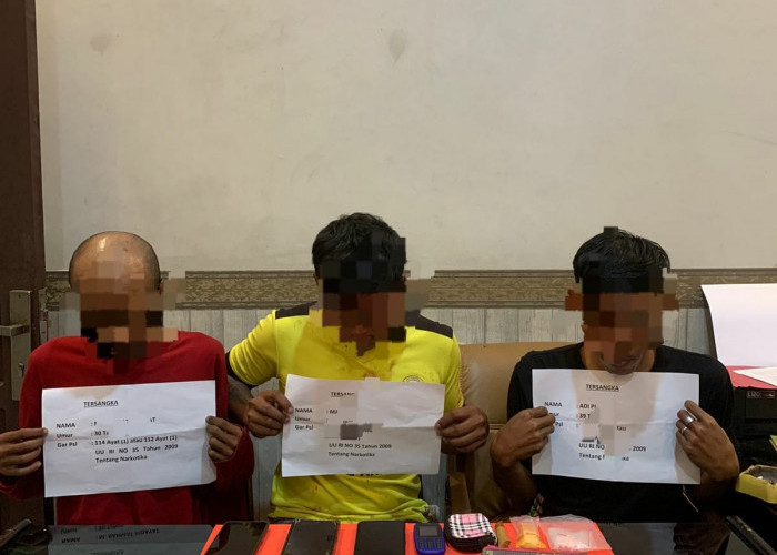 Tiga Pelaku Penyalahgunaan Sabu Diringkus Polisi di Dua TKP Berbeda 