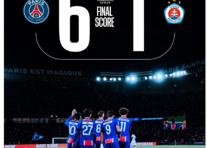 Bantai Slovan Bratislava 6-1, PSG Puncaki Klasemen Liga Champions