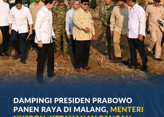 Dampingi Presiden Prabowo Panen Raya di Malang, Menteri Nusron: Ketahanan Pangan Butuh Kepastian Hukum Tanah