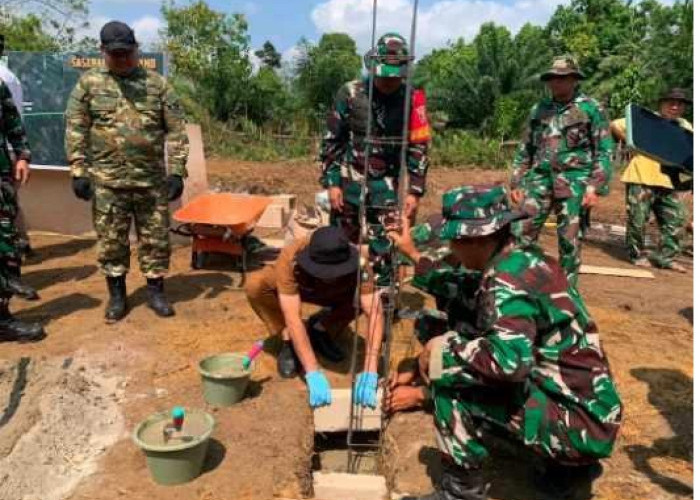 Bupati Bungo Letakkan Batu Pertama Tugu TMMD Kodim 0416/Bute ke-129